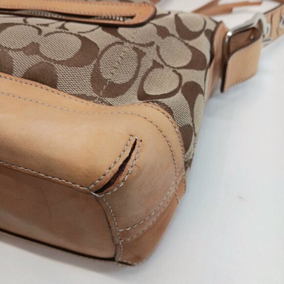 Coach Signature Monogram 9363 Vintage Leather and Canvas Brown/Beige Hand Bag - Picture 10 of 15